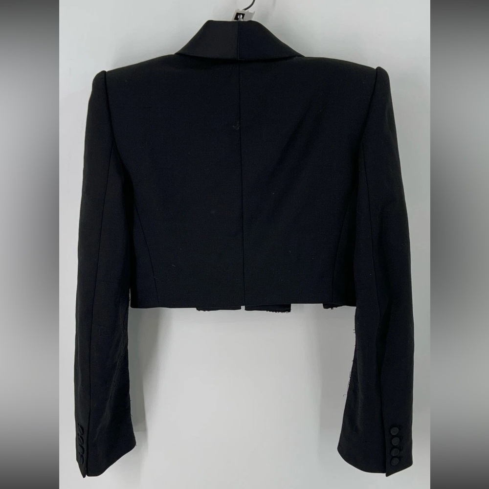 AREA Embellished Bow Cutout Cropped Blazer 6 $1995 - Picture 6 of 10